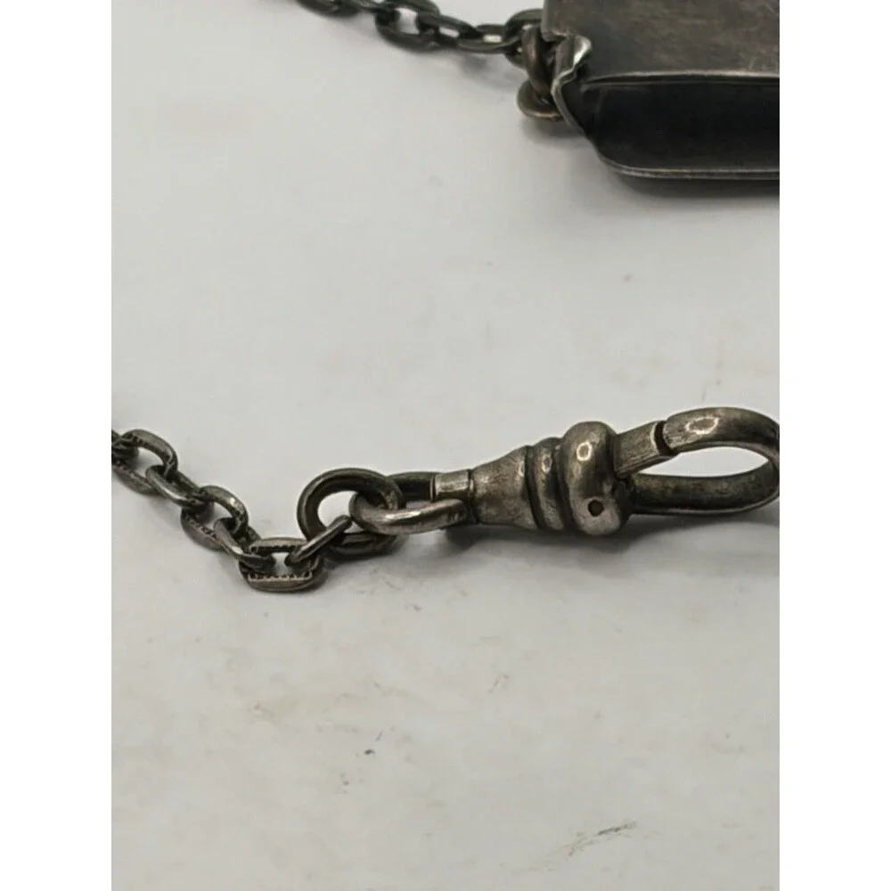 Victorian  Sterling Silver Art Deco Mens Belt Loop Packet Watch Chain fob 925